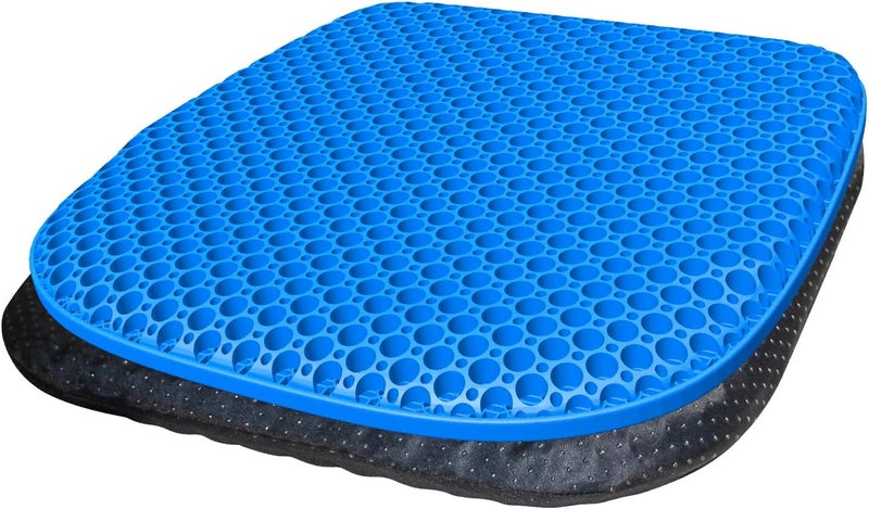 TONINT Large Gel Seat Cushion for Long Sitting With Non-Slip Cover,Soft & Breathable,Chair Cushion,Car seat Cushion,Office seat Cushion,Seat Cushion for Desk Chair,Wheelchair Cushion (Blue, Large Size) - Image 1